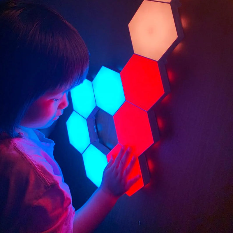 Luminária De Parede Quântica Hexagonal Led