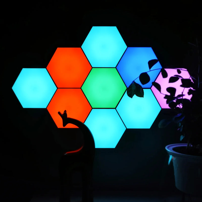 Luminária De Parede Quântica Hexagonal Led