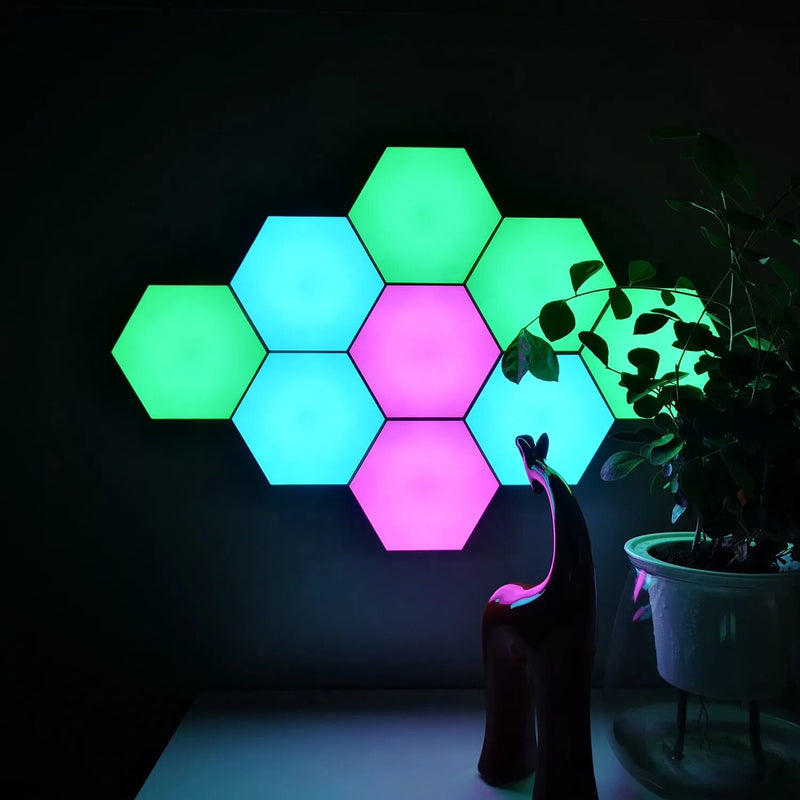 Luminária De Parede Quântica Hexagonal Led